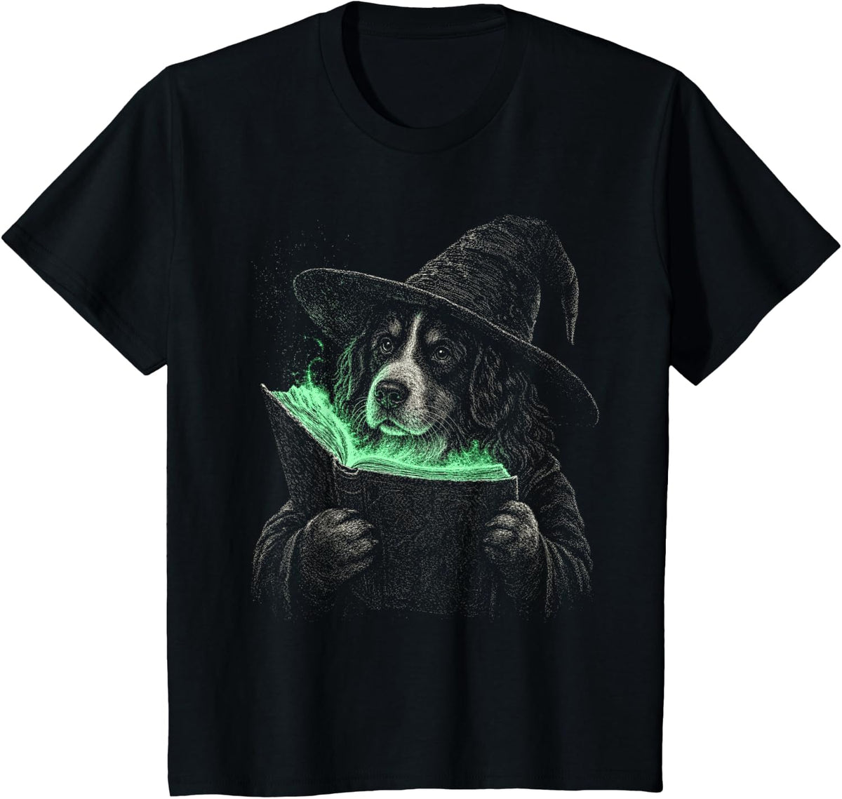 Bernese Mountain Dog Halloween Dog Lover Spooky Witch Berner T-Shirt - Black