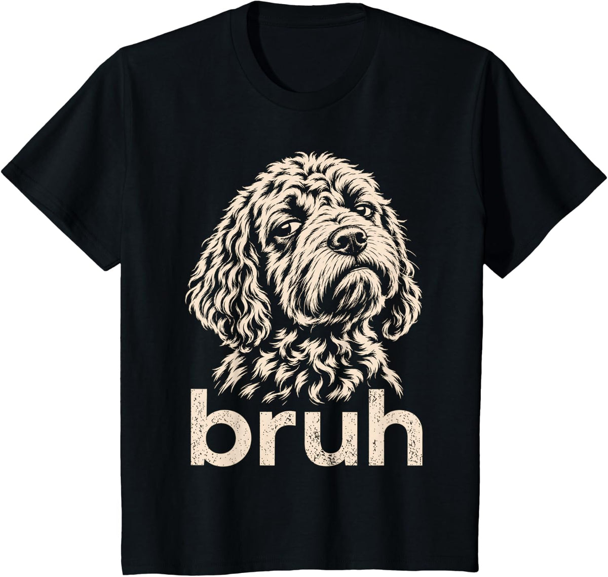 Funny Goldendoodle Bruh Vintage Dog Graphic Design T-Shirt - Black