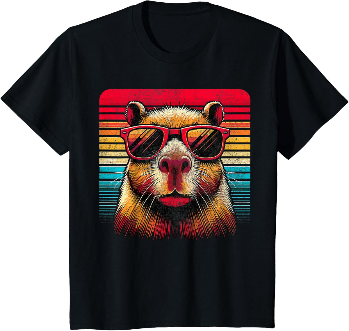 Capybara Retro Capybara Vintage Sunglasses T-Shirt - Black
