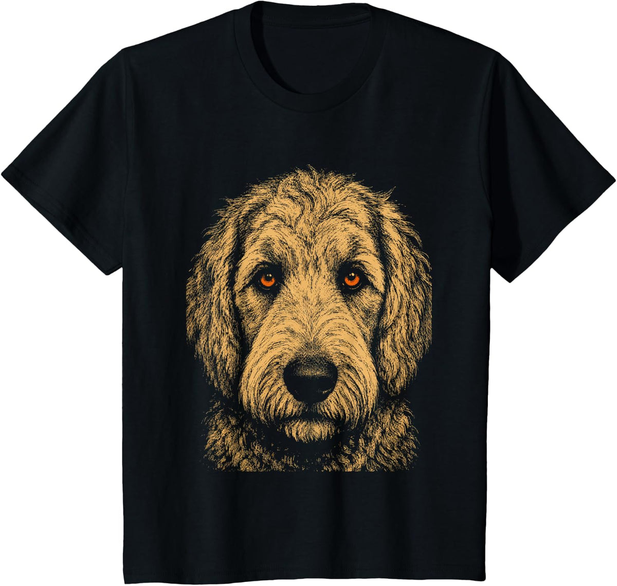 Spooky Goldendoodle Dark Aesthetic Halloween Dog Art T-Shirt - Black