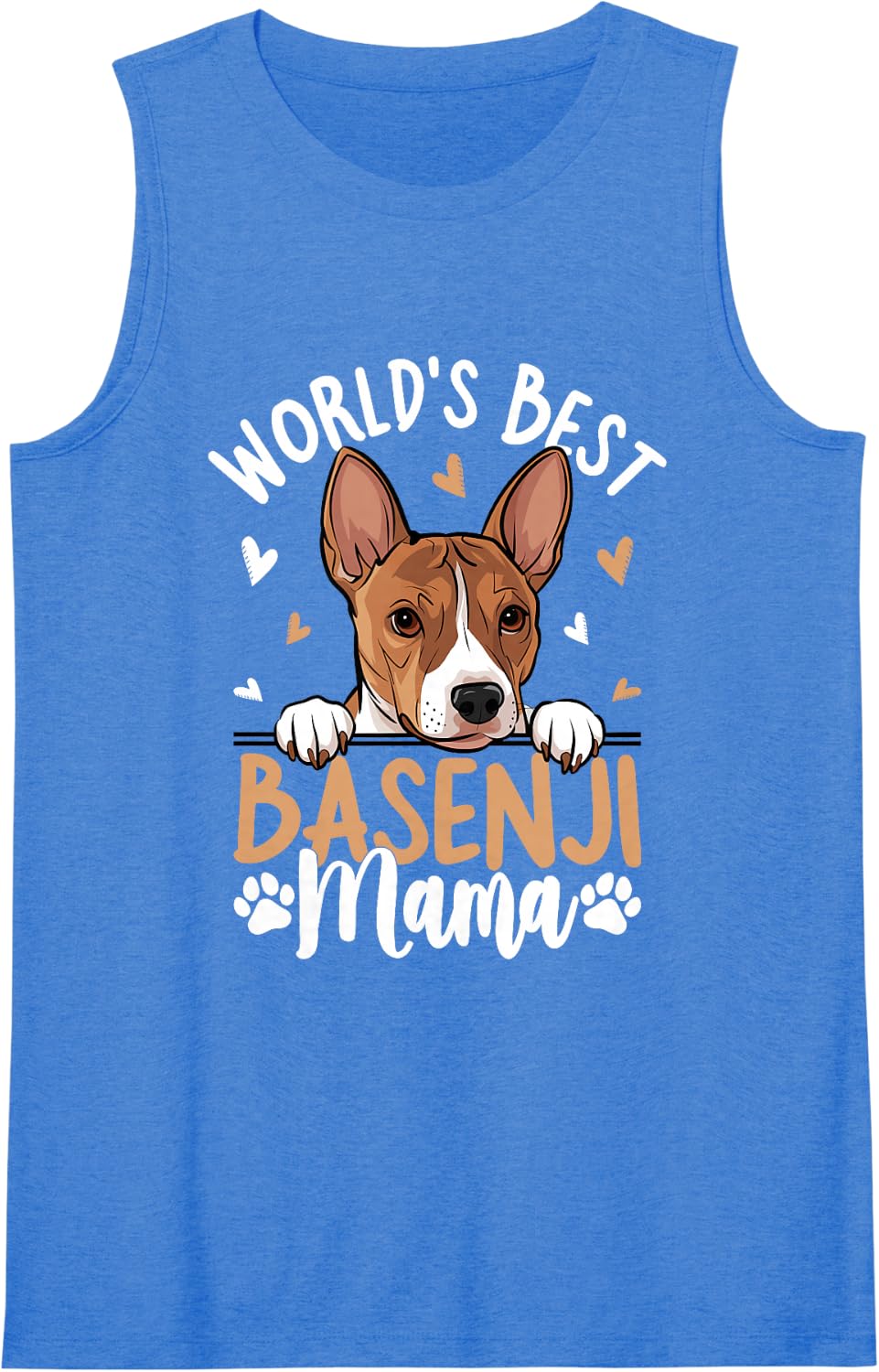 Women's World's Best Basenji Mama Funny Basenji Dog Sleeveless Tank Top - Royal Blue