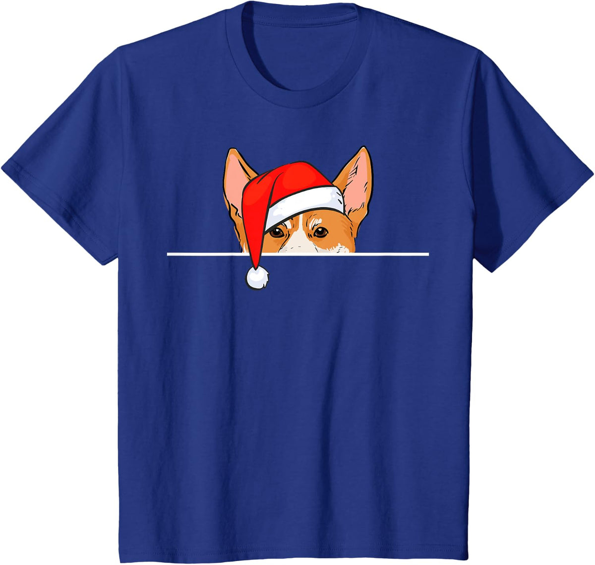 Pembroke Welsh Corgi Dog Christmas T-Shirt - Royal Blue