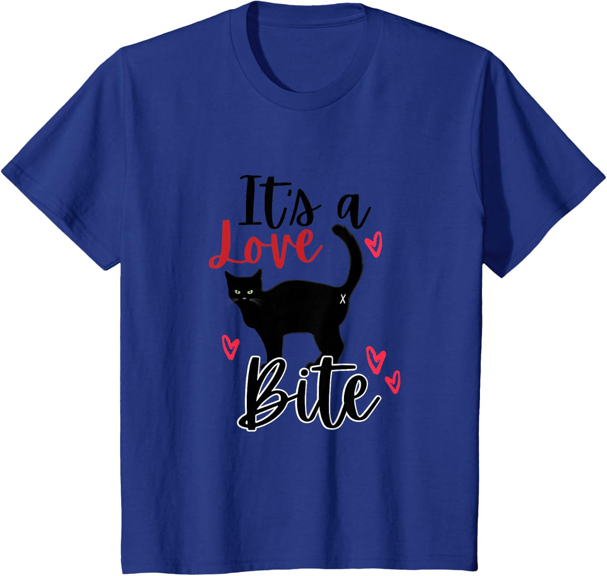 A Cat Bite Means Love, Kitty Valentines T-Shirt - Royal Blue