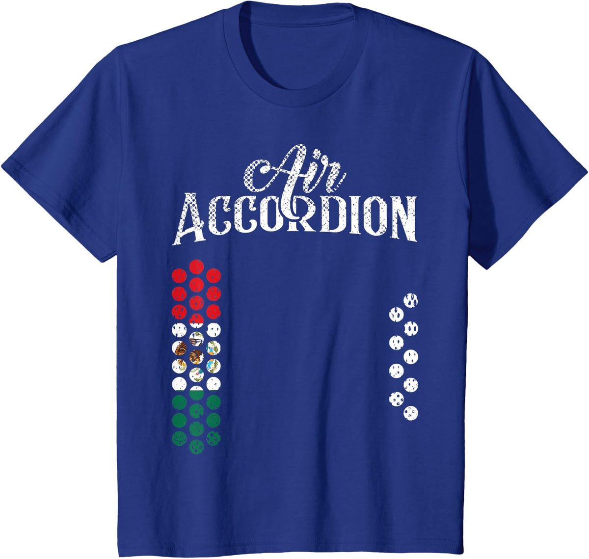 Flag of Mexico T Shirt Fiesta Mexican Flag Air Accordion T-Shirt - Royal Blue