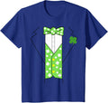 Leprechaun Costume Irish Tuxedo Funny Kids St Patricks Day T-Shirt - Royal Blue