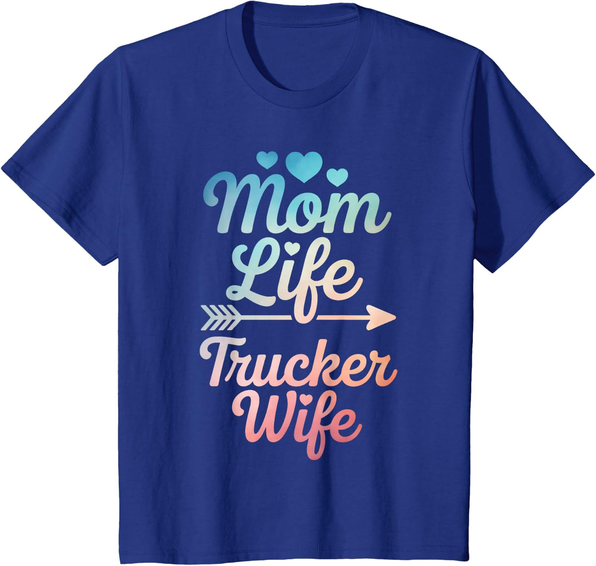 Cool Trucker Wife Art for Mom Women Trucker Wife Truck Lover T-Shirt - Royal Blue
