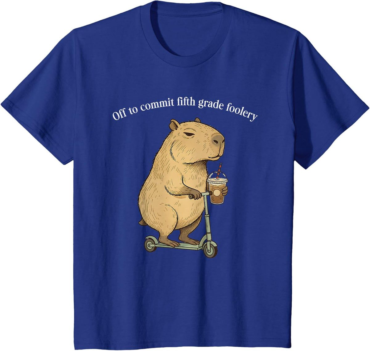 Off to Commit Fifth Grade Foolery Teacher Capybara 5th Grade T-Shirt - Royal Blue