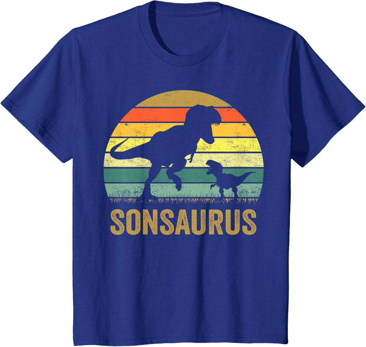 SonSaurus T Rex Dinosaur Son Saurus Family Matching T-Shirt - Royal Blue