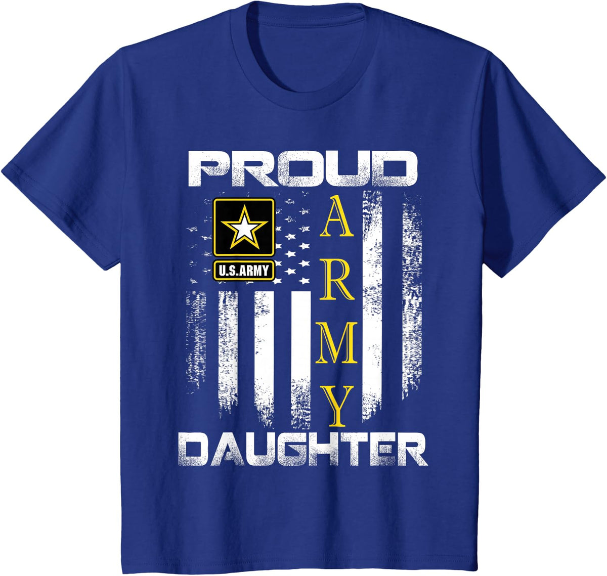 Vintage Proud Army Daughter With American Flag Gift T-Shirt - Royal Blue