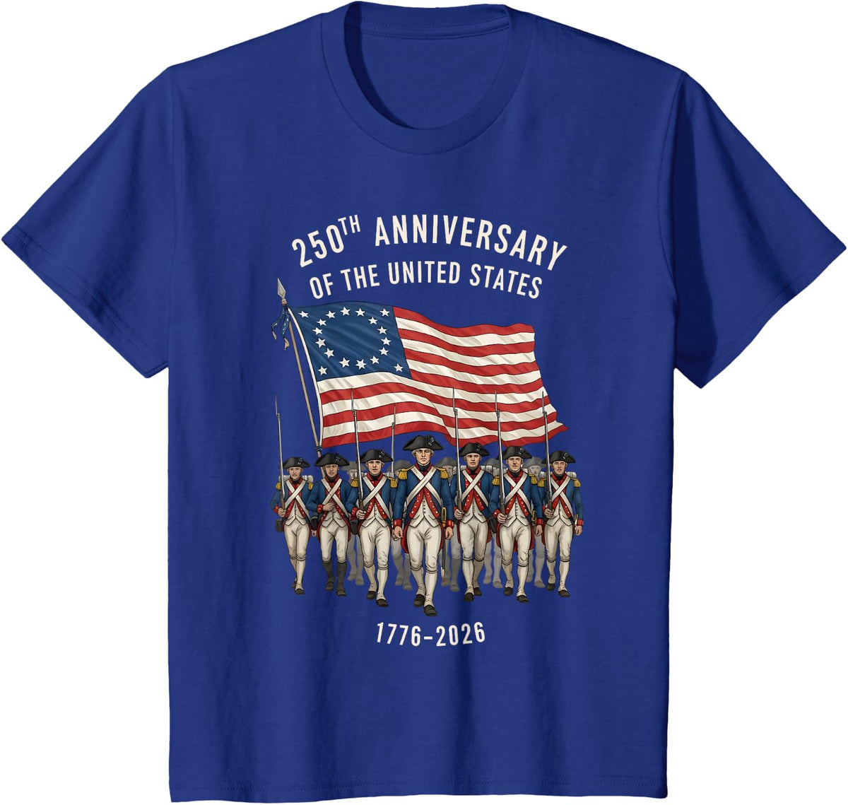 250th Anniversary of The United States Revolutionary Soldier T-Shirt - Royal Blue