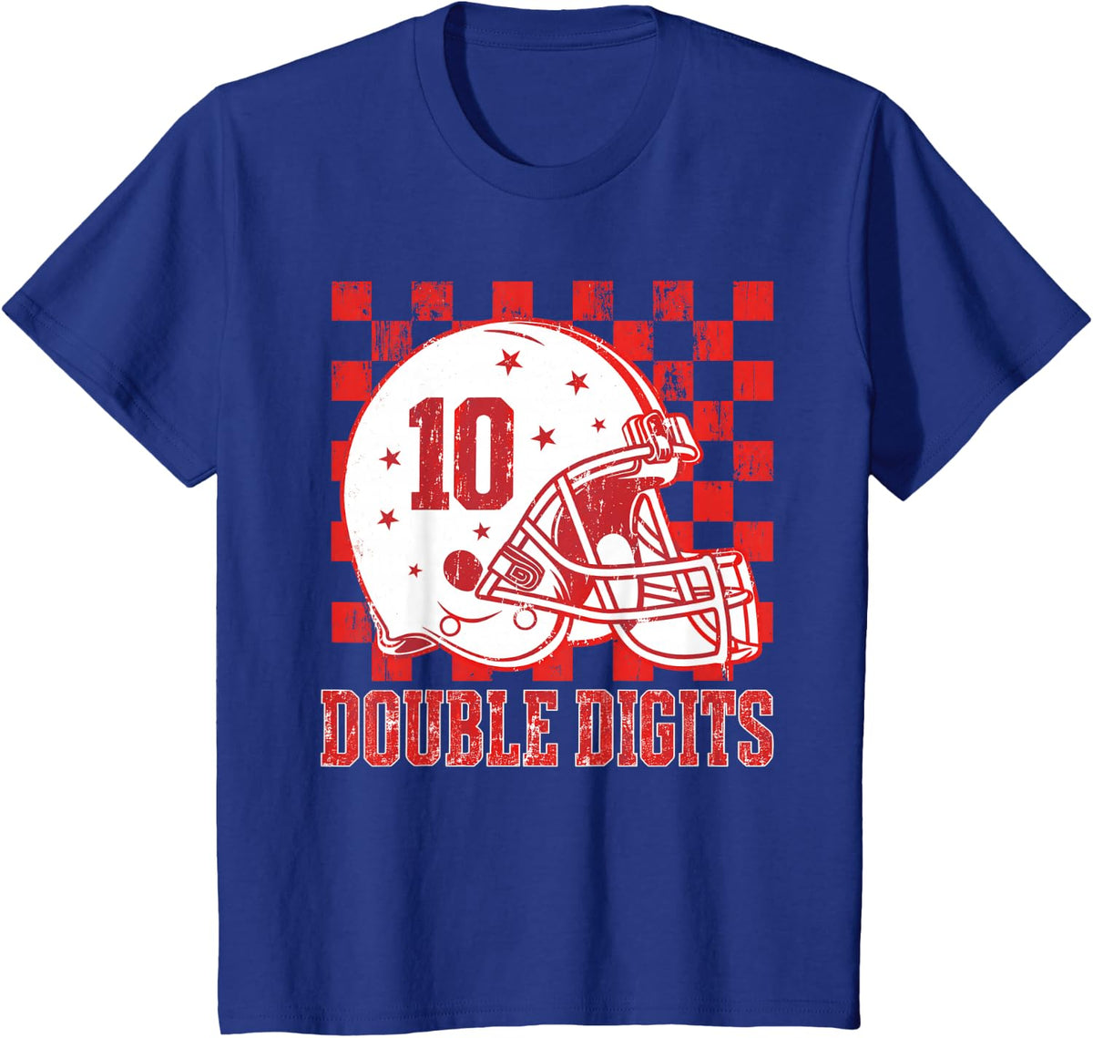 10th Birthday Boy Football Double Digits 10 Year Old Party T-Shirt - Royal Blue