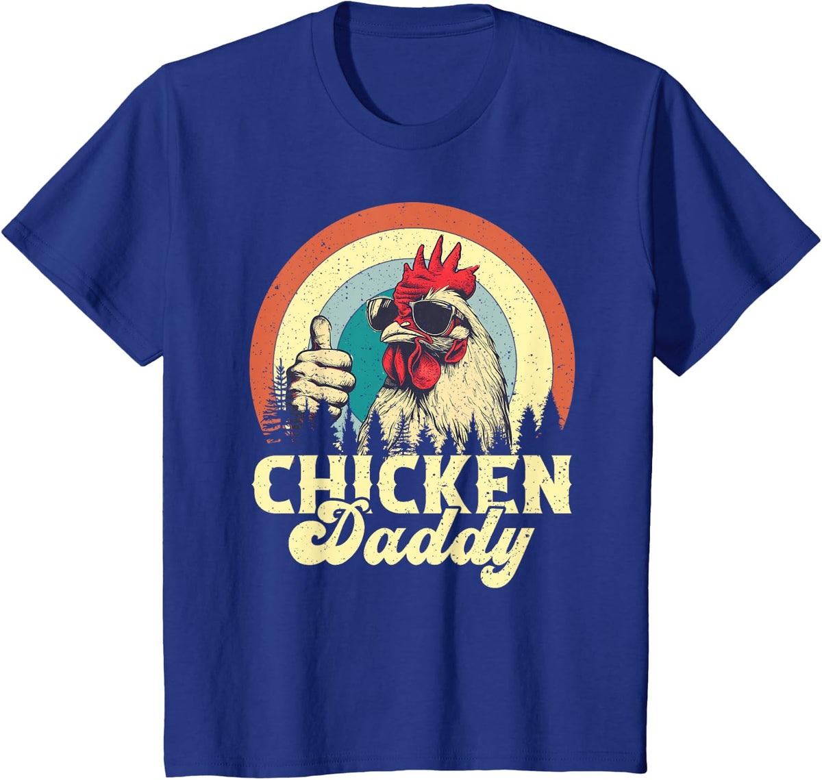 Chicken Daddy Vintage Poultry Farmer Funny Fathers Day T-Shirt - Royal Blue
