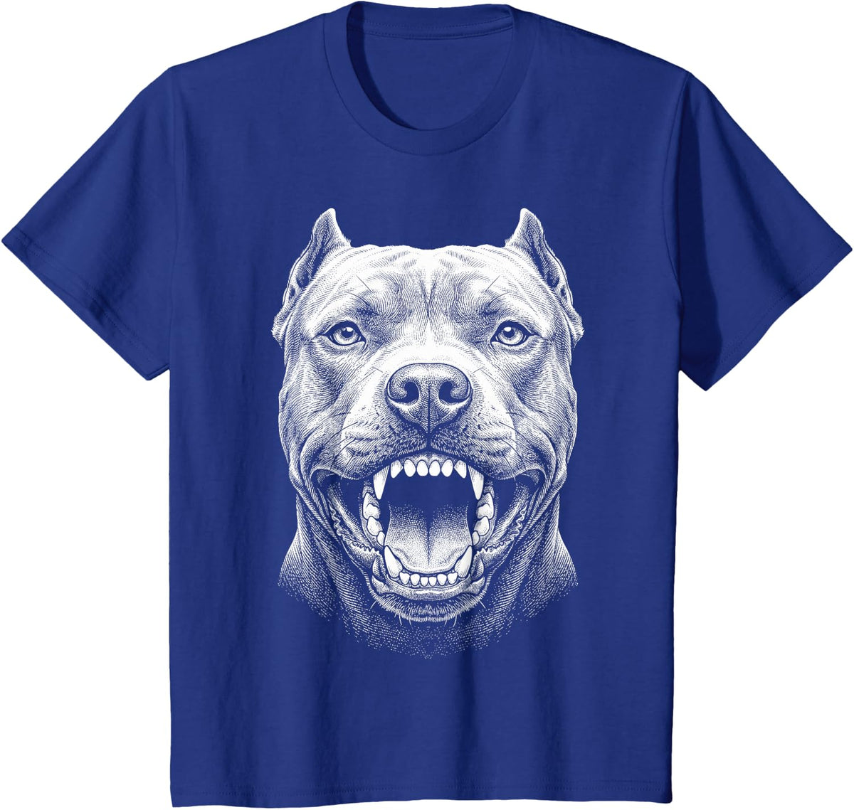 Pitbull Face T-Shirt - Royal Blue