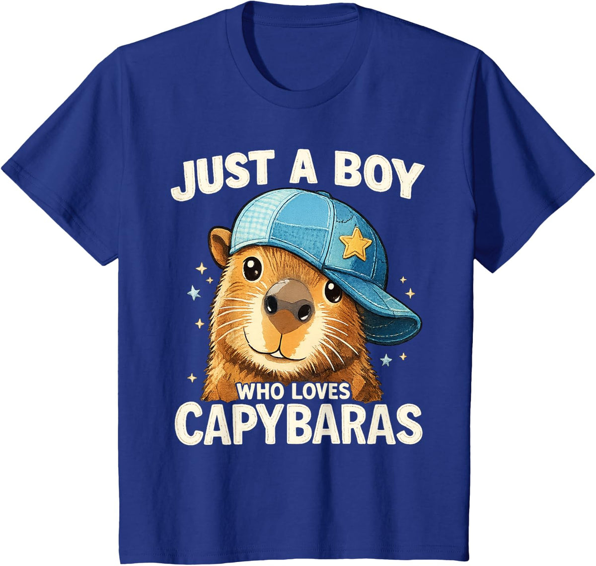 Just A Boy Who Loves Capybaras Funny Capybara T-Shirt Tee for Boys Kids - Royal Blue
