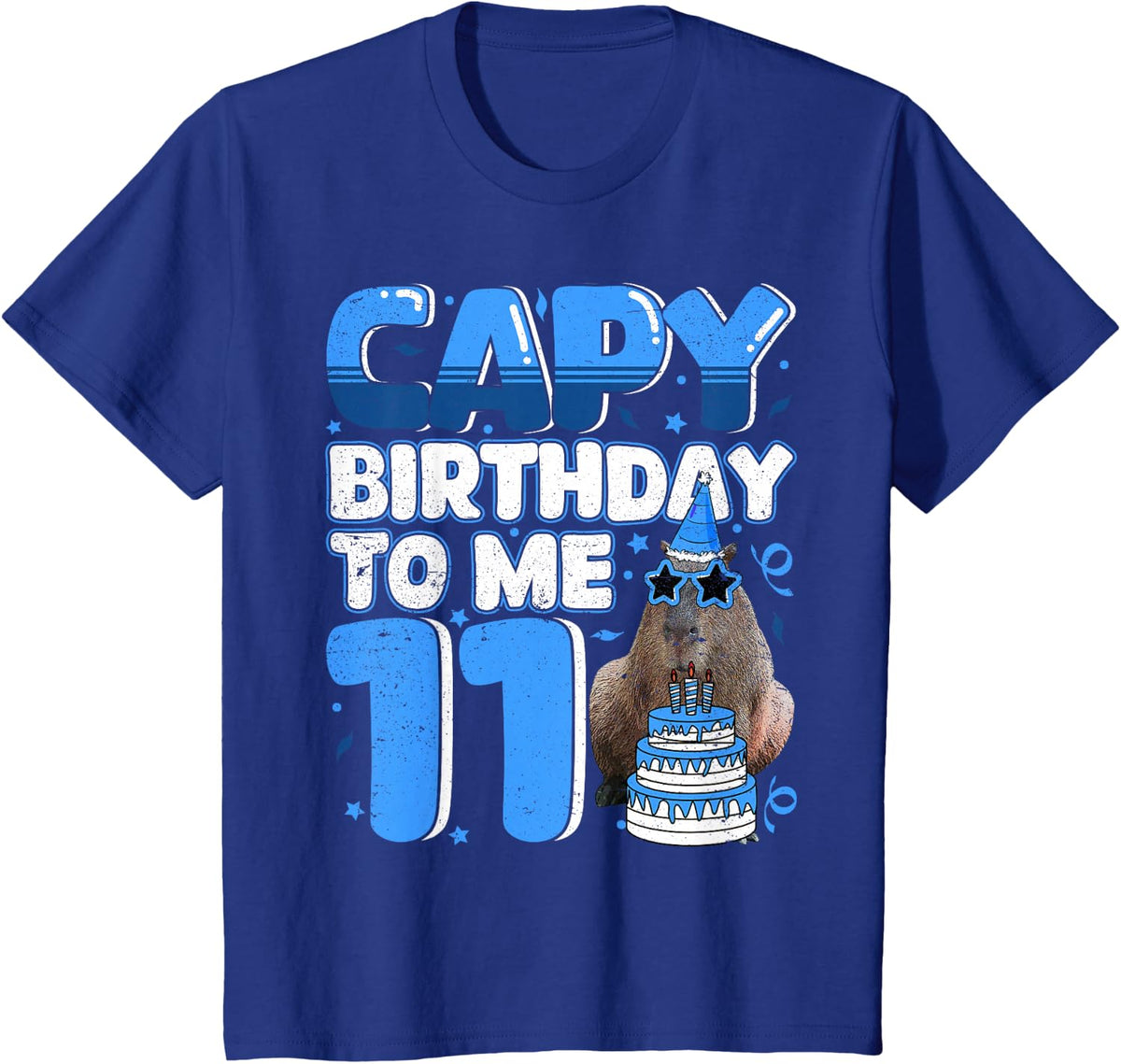 11 Years Capy Birthday to me Capybara 11th Birthday T-Shirt - Royal Blue