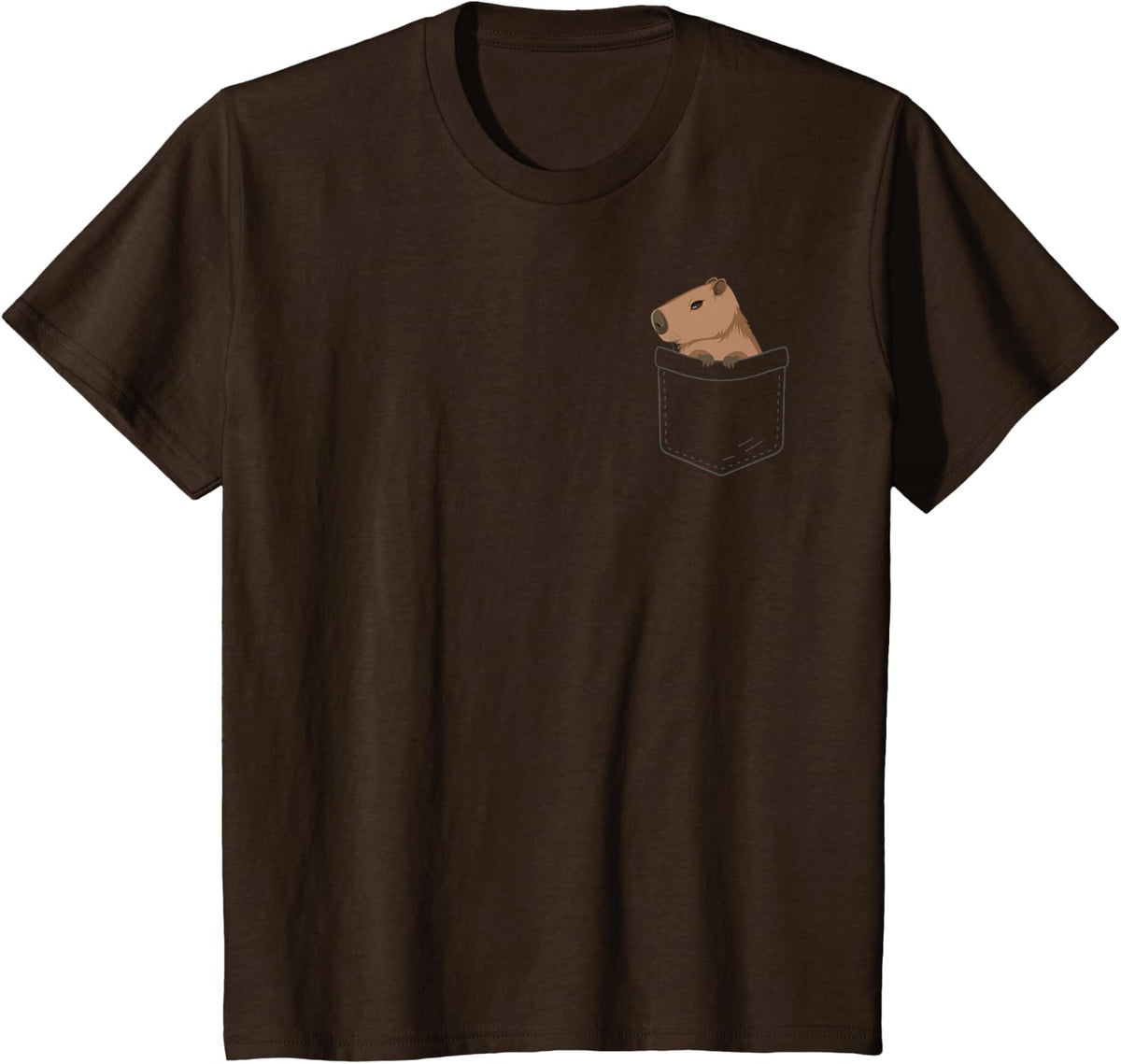 Cool Capybara For Men Women Cavy Animal Pocket Rodent Lovers T-Shirt - Brown