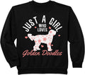 Just A Girl Who Loves Golden Doodles - Goldendoodle Dog Gift Sweatshirt - Black