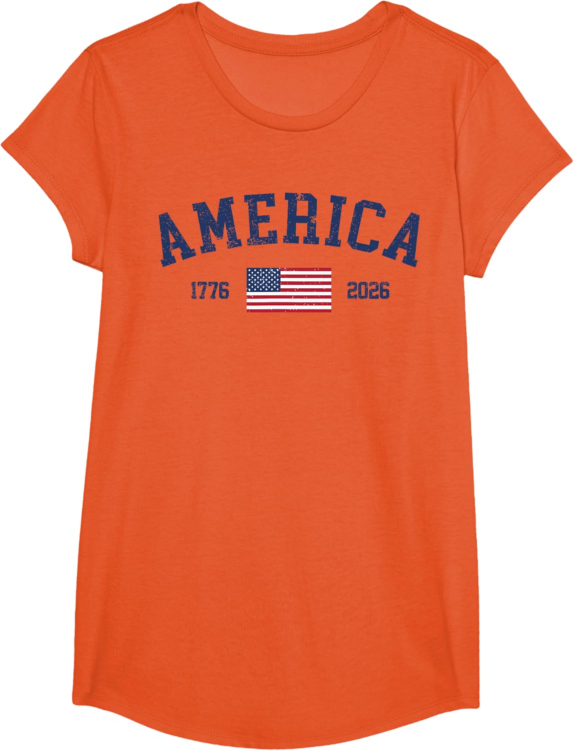 250 Years American 250th USA Patriotic 4th of July T-Shirt - Girls Orange
