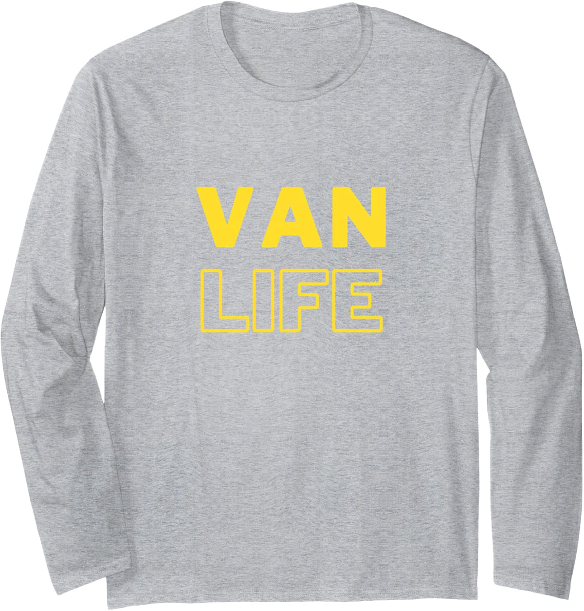 Van Life VanLife Bold Text Long Sleeve T-Shirt - Adult Unisex Heather Grey