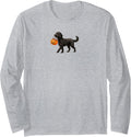 Black Goldendoodle Dog Lover Pumpkin Spooky Halloween Long Sleeve T-Shirt - Adult Unisex Heather Grey