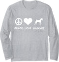 Peace, Love, Basenji Long Sleeve T-Shirt - Adult Unisex Heather Grey