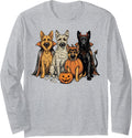 German Shepherd Halloween Long Sleeve T-Shirt - Adult Unisex Heather Grey