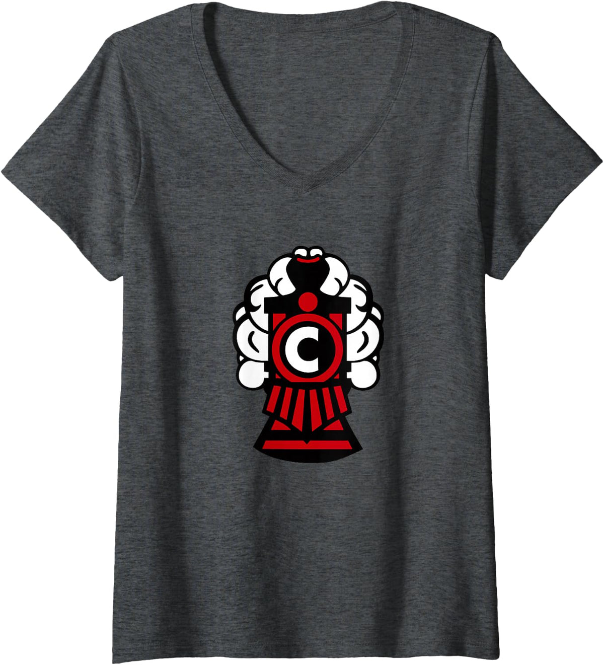 Women's Carlin Junior Railroaders V-Neck T-Shirt - Dark Heather Grey