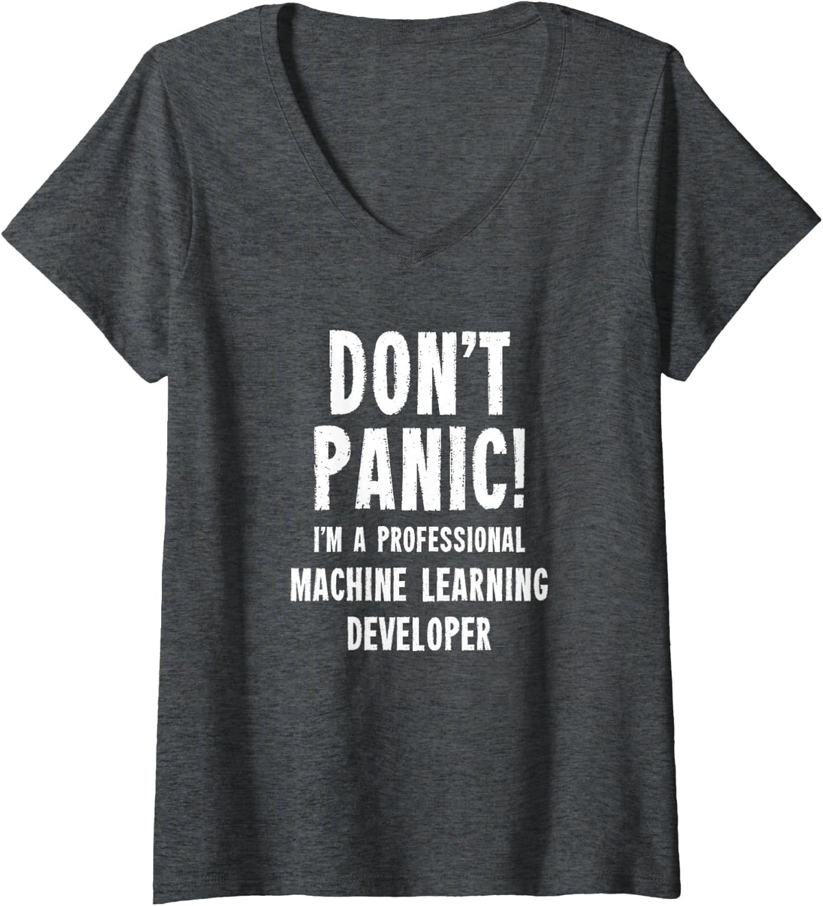 Women's Machine Learning Developer V-Neck T-Shirt - Dark Heather Grey