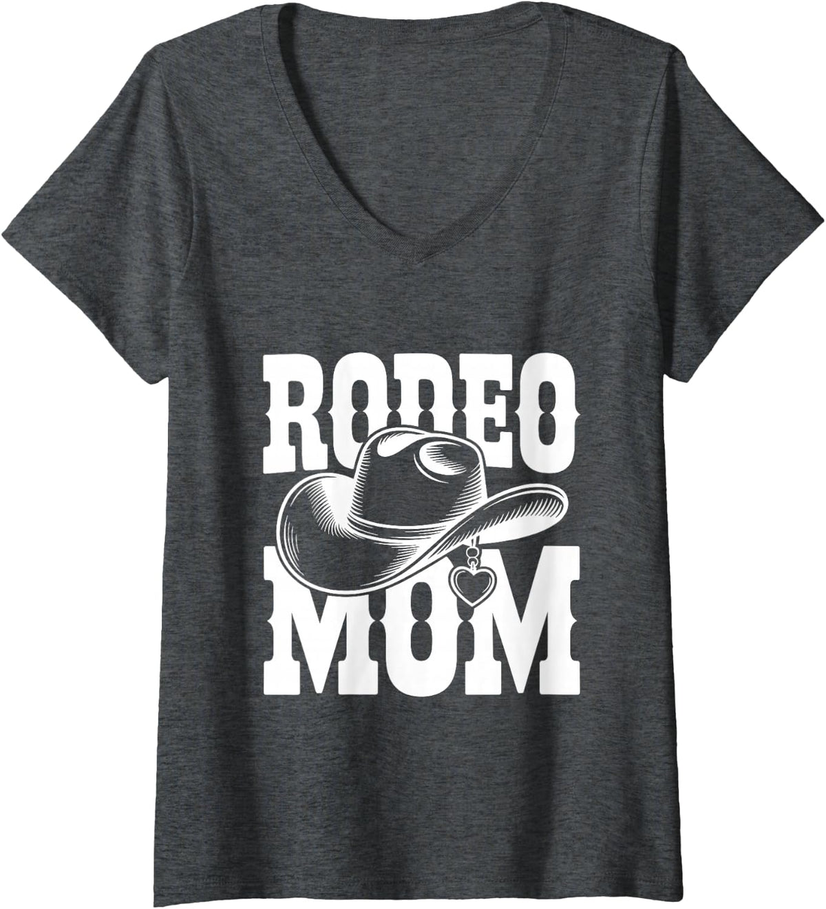 Women's Rodeo Mom V-Neck T-Shirt - Dark Heather Grey