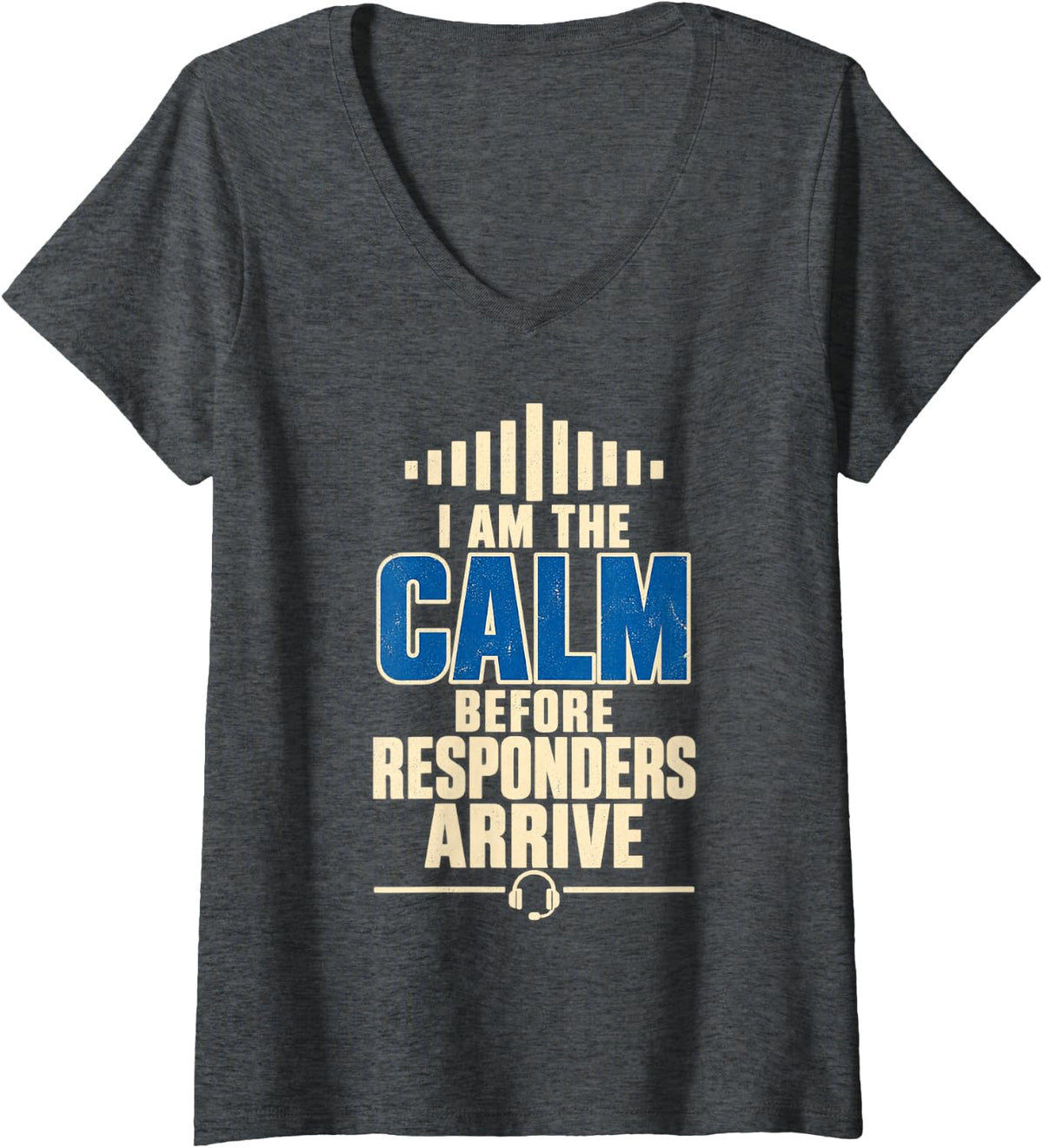 Women's 911 Dispatcher Emergency Dispatch Operator V-Neck T-Shirt - Dark Heather Grey