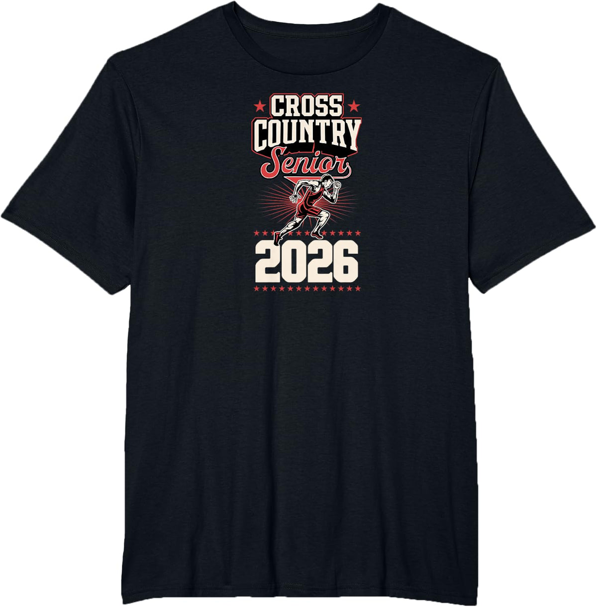 Cross Country Senior 2026 High School T-Shirt - Black