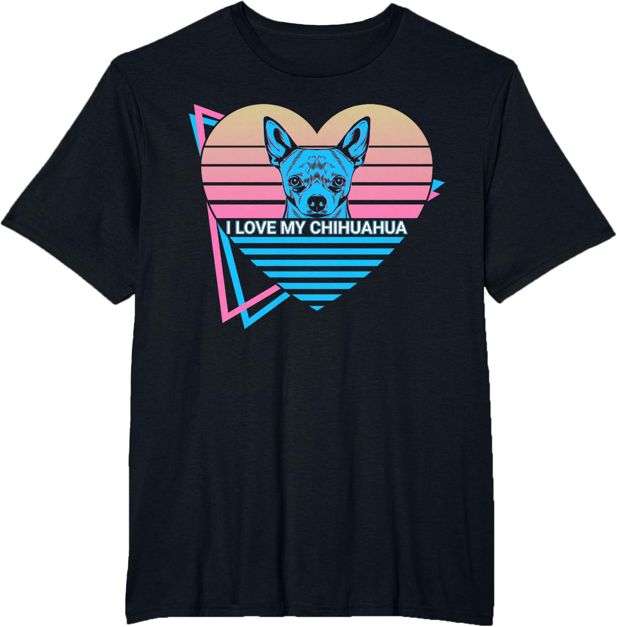 I Love My Chihuahua I Love My Chihuahua Retro T-Shirt - Black
