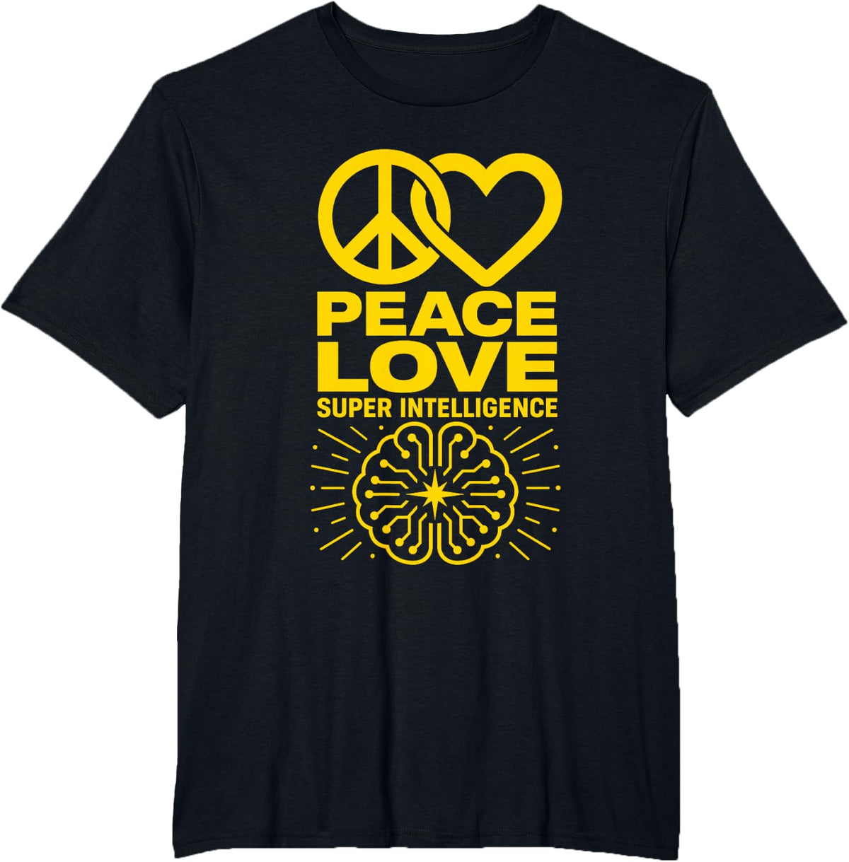 Peace Love Super Intelligence Ai Researcher Tech Conference T-Shirt - Black