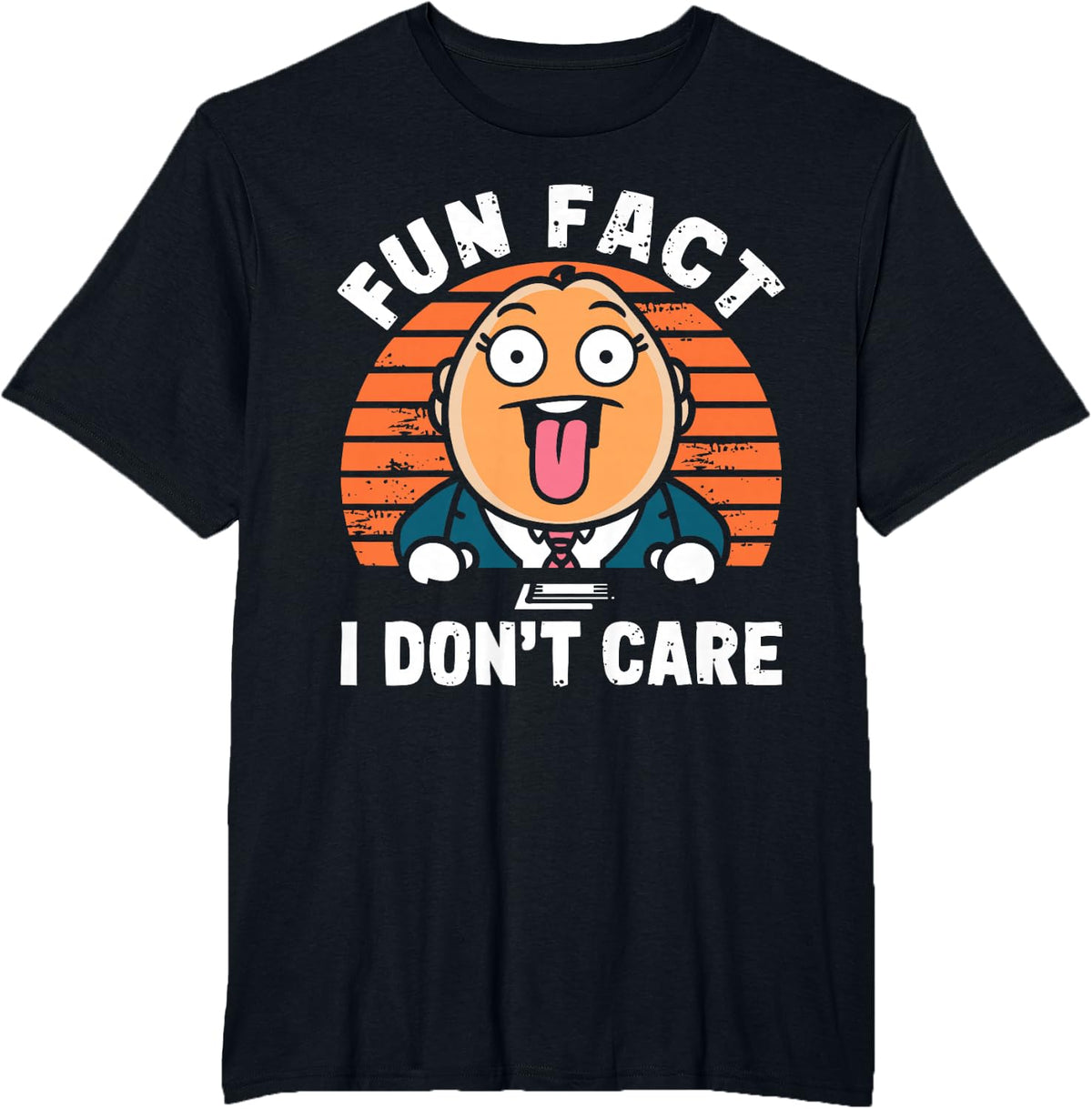 Fun Fact I Dont Care ELL Teacher School Retro Sun Art T-Shirt - Black
