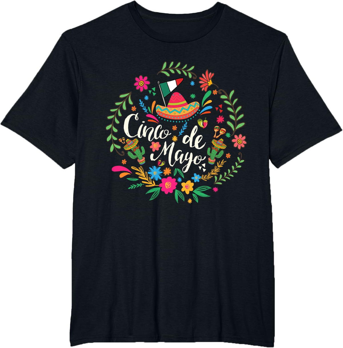 Cinco de Mayo, Funny Mexican fiesta 5 De Mayo T-Shirt - Black