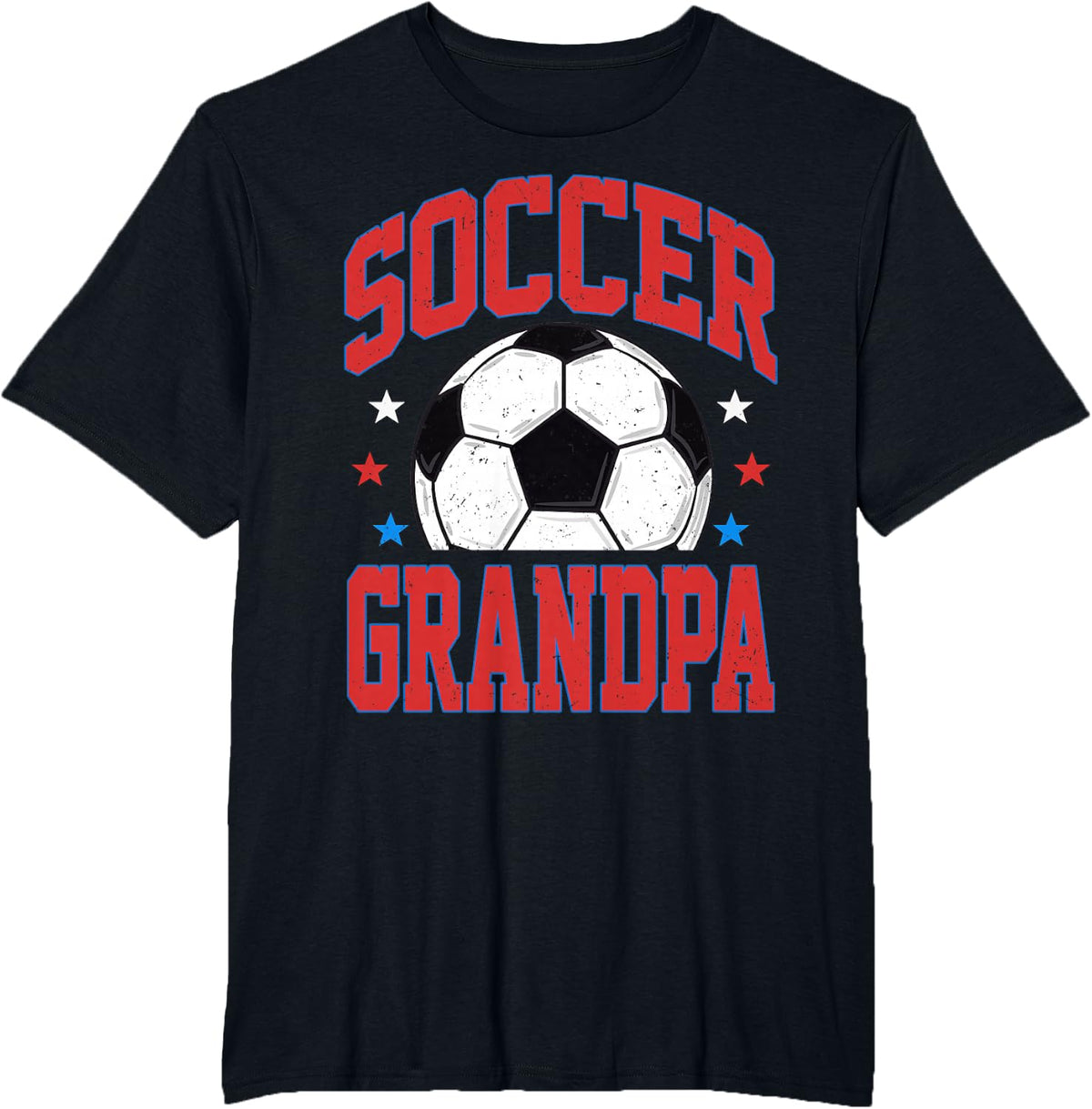 Soccer Grandpa Soccer Lover Player T-Shirt - Black