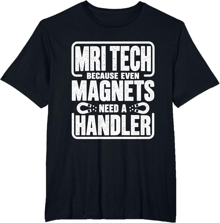 tech Magnet Handler Computer Nerd Electrician Humor T-Shirt - Black