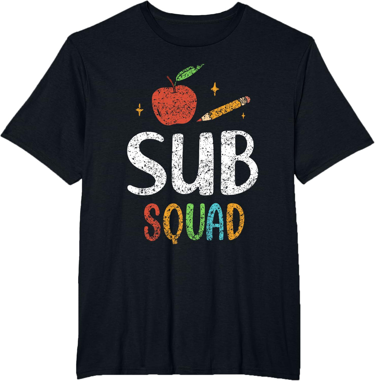 Sub Squad Women Class Back To School Substitute Teacher T-Shirt - Black