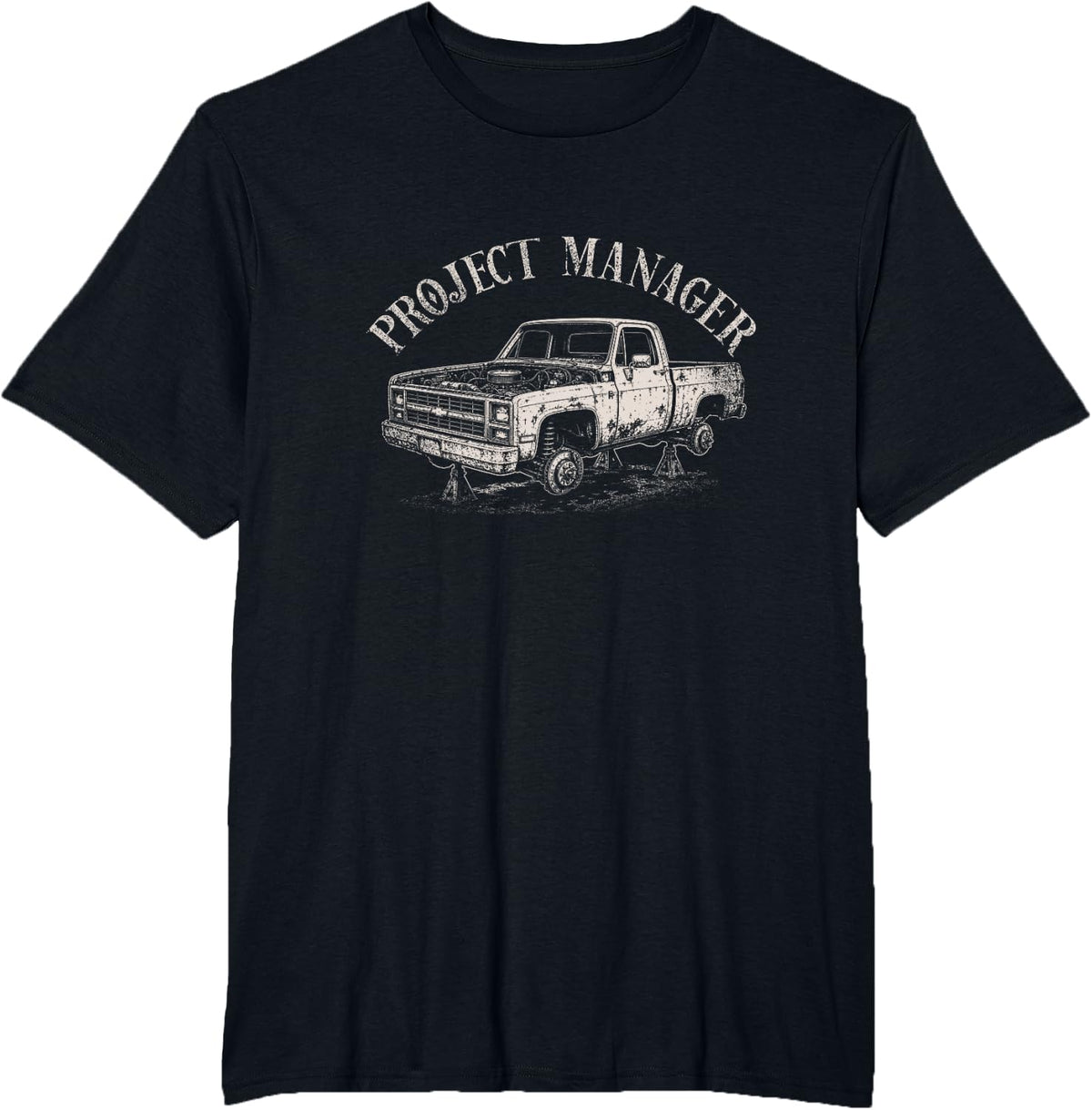 Project Manager Funny Car Guy Car Enthusiast Garage Mechanic T-Shirt - Black
