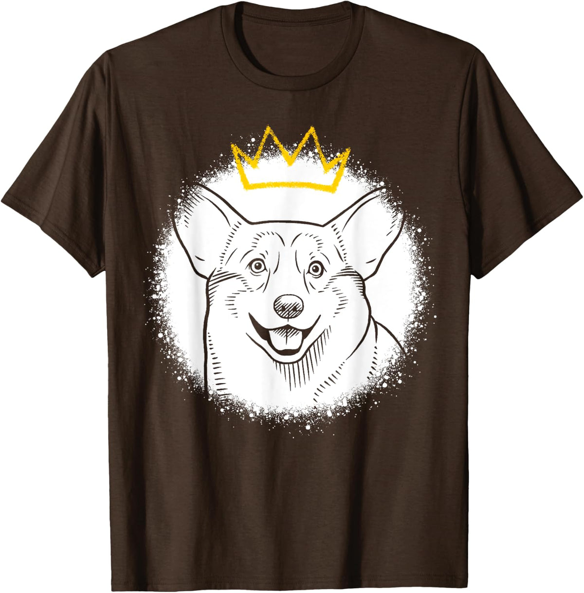 Pembroke Welsh Corgi with Crown T-Shirt - Brown