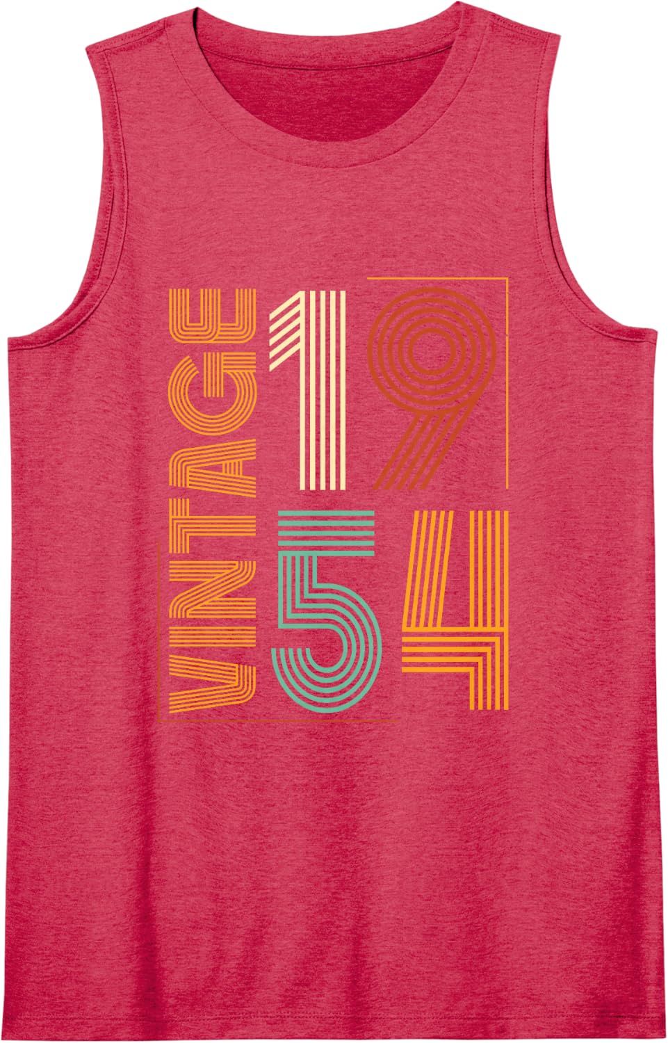 Vintage 1954 Tshirt Men Limited Edition Bday 1954 Birthday Sleeveless Tank Top - Red