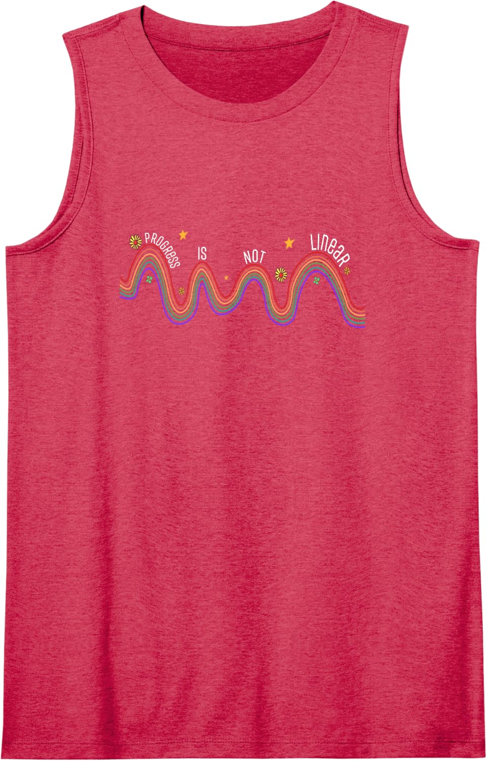 Sped Teacher Progress is Not Linear Mental Health Teacher Sleeveless Tank Top - Red