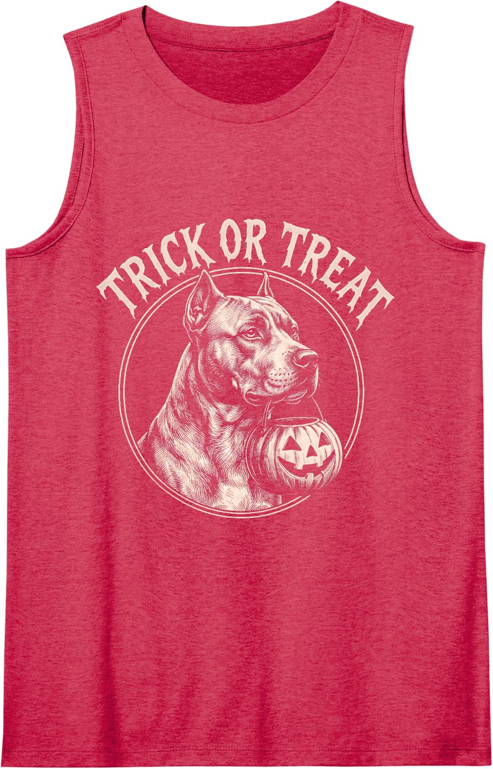 Pitbull Trick Or Treat Sleeveless Tank Top - Red