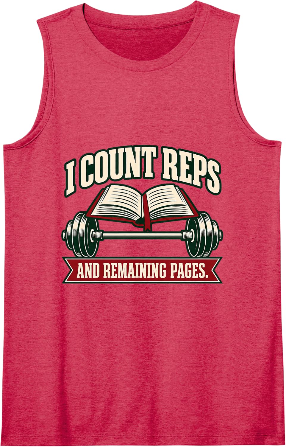Bookish Lifter Books Barbells Reader Weightlifting Gift Sleeveless Tank Top - Red