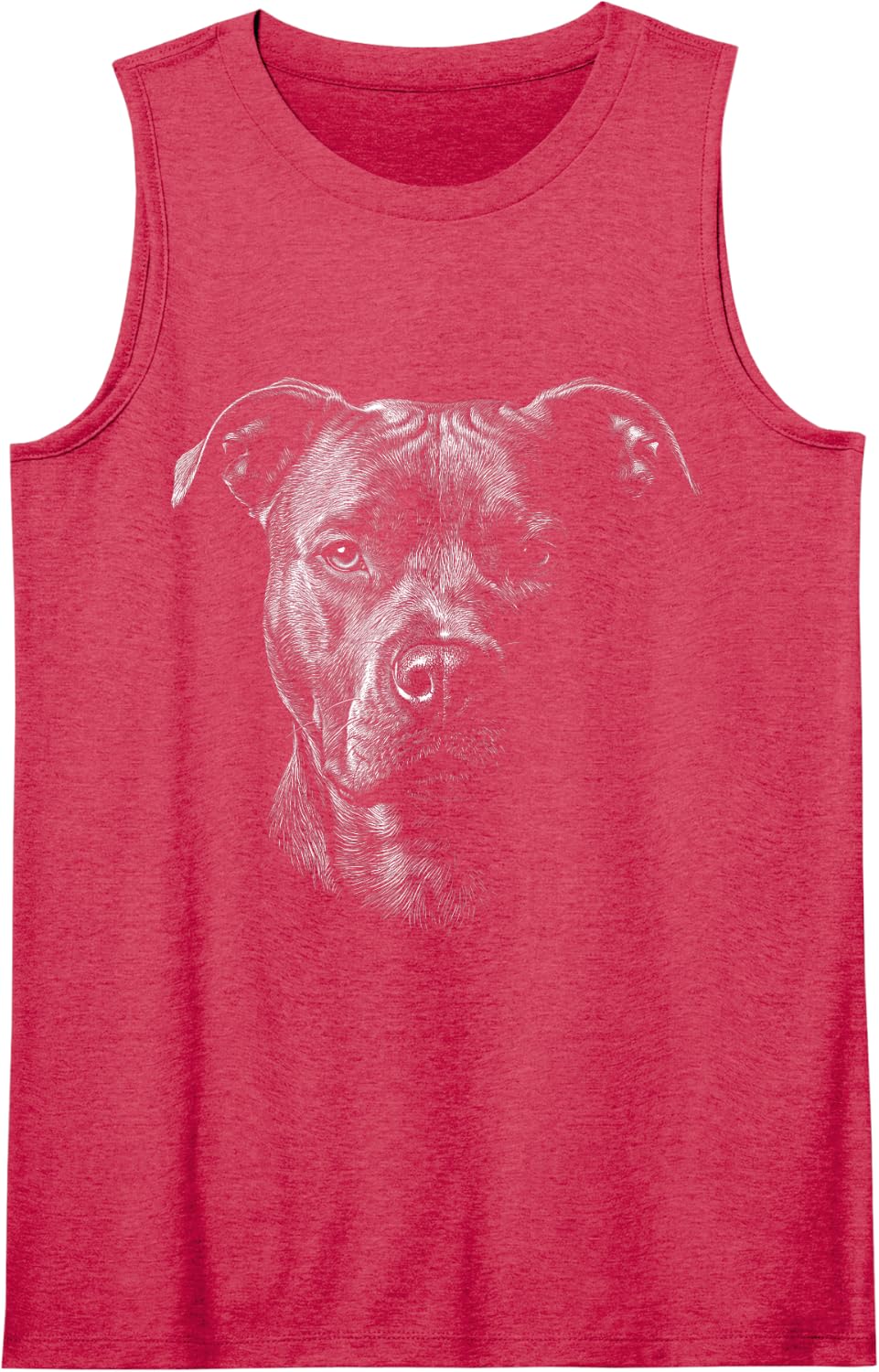 Pitbull Engraved Sleeveless Tank Top - Red