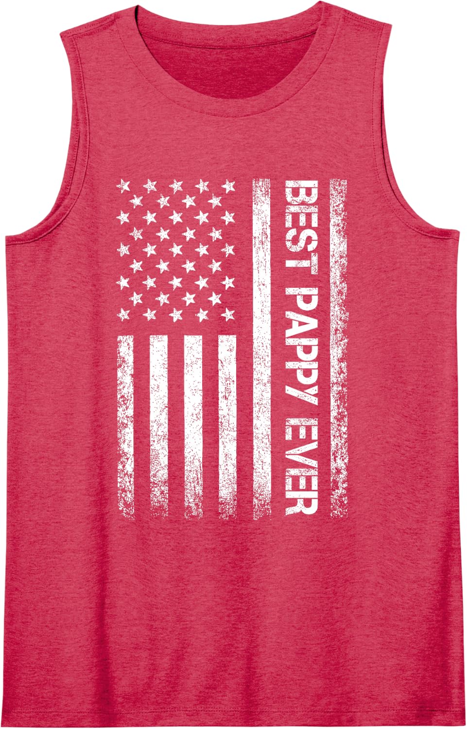 Best Pappy Ever American Flag Father's Day for Men Sleeveless Tank Top - Red