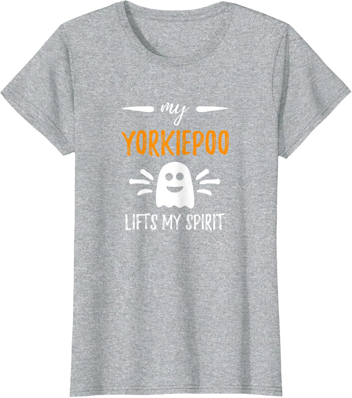 My Yorkiepoo Lifts My Spirit Dog Mom Halloween Gift T-Shirt - Heather Grey