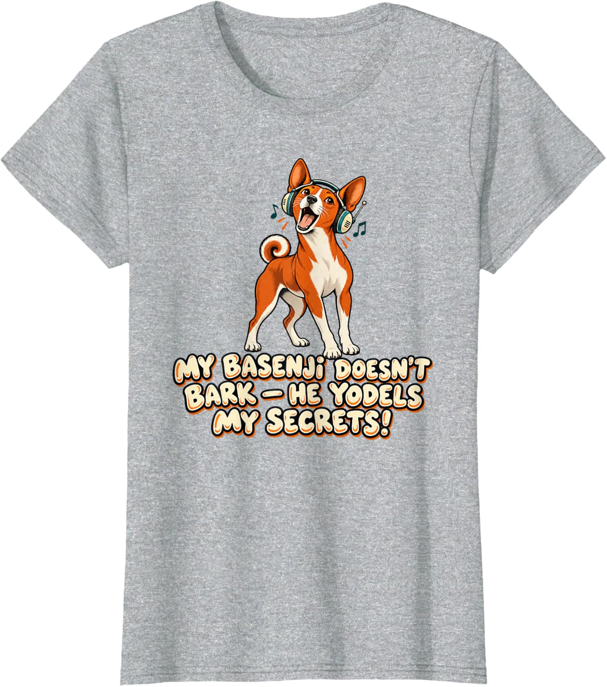 Funny Basenji Owner Gift Cute Dog Humor T-Shirt - Heather Grey