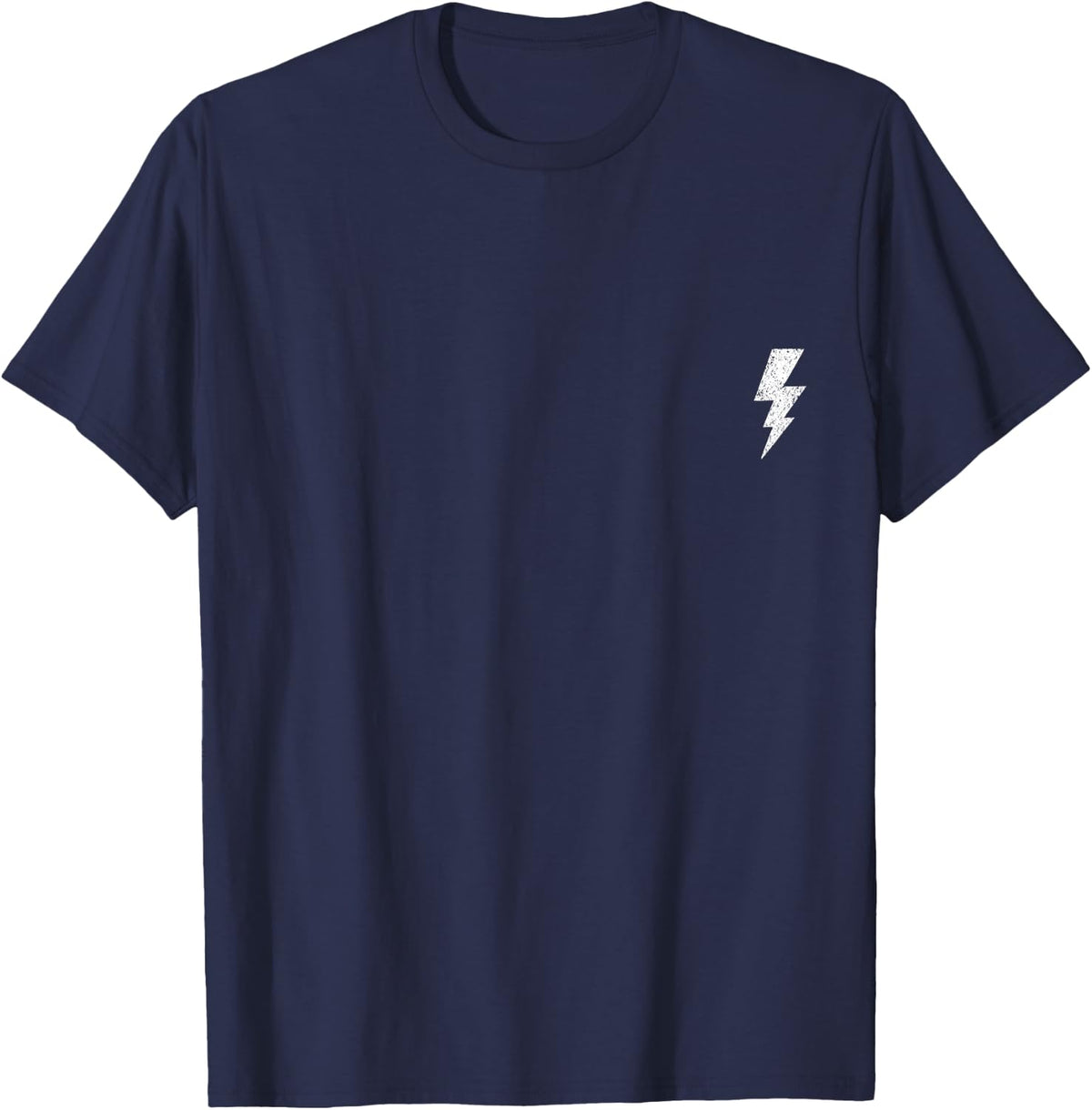 Lightning Lineman Symbol Pocket Size Minimal T-Shirt - Navy Blue