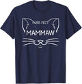 Purr-fect Mammaw Funny Cat Lover Greatgrandmother Cat Owner T-Shirt - Navy Blue